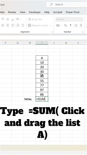 Excel SUM Formula for Beginners | Add Numbers in Seconds! #Shorts