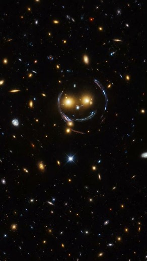 Hubble captured a smiling galaxy cluster! 😊🌌 #NASA #Hubble #Space #viral