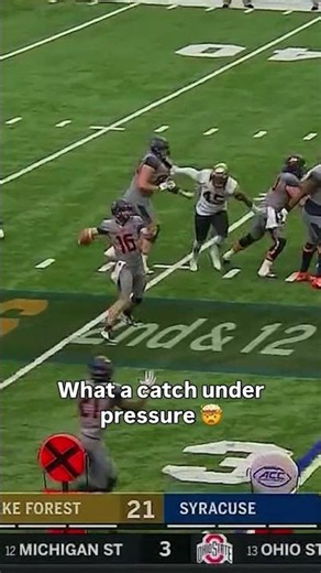How did he hold onto that?! 🤯 #syracuse #accfootball #collegefootball