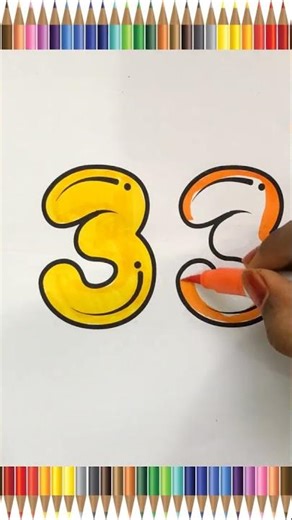 Thirty Three Coloring Page | Number 33 Coloring | Learn Numbers #Shorts