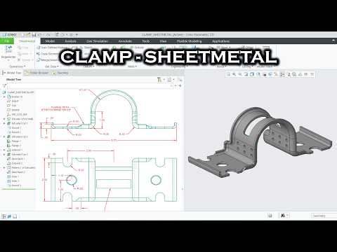 Creo Sheet Metal Modelling Tutorial - Clamp