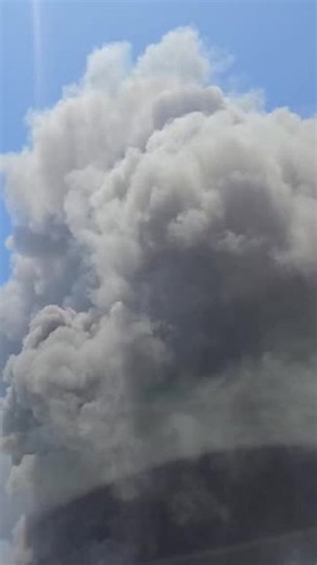 Massive Smoke Plume Rises From Fire at Tire Recycling Facility