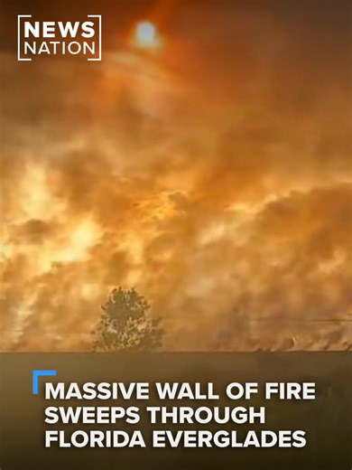 A brush fire in the Florida Everglades is rapidly spreading as bystanders catch a look at the massive wall of flames and smoke that has scorched more than 7,000 acres.