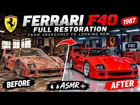 ASMR Car Restoration! Abandoned Ferrari F40 (1987) Full Rebuild to Like New Condition