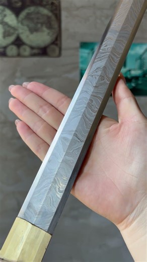 Stunning Water Grain Pattern Steel Straight Sword | Ancient Chinese Forging Craft
