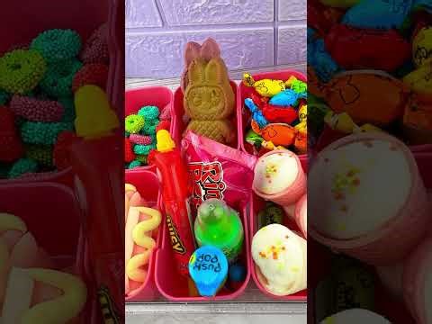 Making School Lunch with 🍭 CANDY *BENTO Box* Satisfying Video ASMR #4! #asmr 🍇🍓🍬🍑