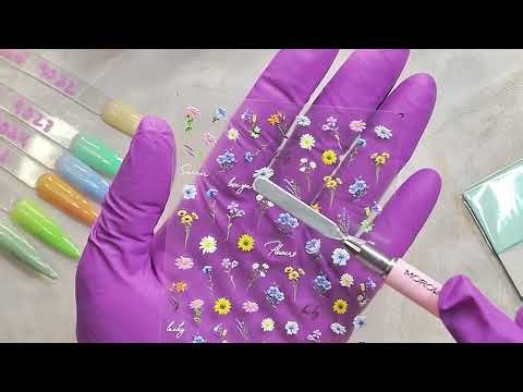 Canni Minty Bliss Spring Gel Nail Set | #Makartt 3D Gel, #modelones Nail Tips | #nails #springnails