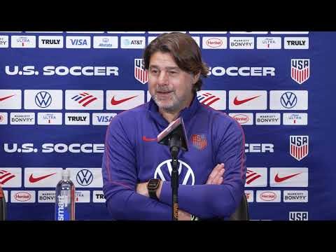 USMNT Mauricio Pocherttino talks to media prior to Team USA's friendly vs Canada