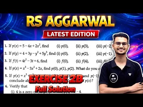 Zeros of a Polynomial Class 9 Maths | Chapter 2 (RS Aggarwal Ex 2B) 🔥 | MD Sir