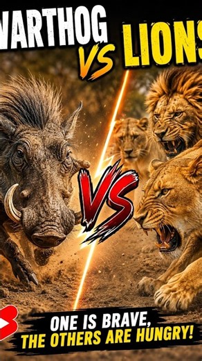 WARTHOG 🐗 VS LIONS 🦁