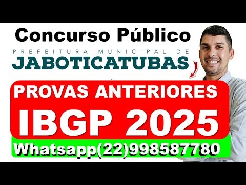 Concurso Jaboticatubas MG 2026 | Banca IBGP | Professor Romilton Júnior | Provas da Banca IBGP 2025