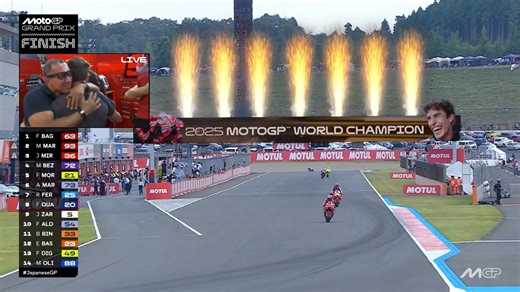 Marc Marquez completes the comeback of all sporting comebacks clinching the 2025 #MotoGP title, as Pecco Bagnaia stormed off to win the race 👑 #JapaneseGP 🇯🇵 | MotoGP