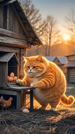 मुर्गी चोर बिल्ली 🤩😭 #shorts #ai #cartoon #cat