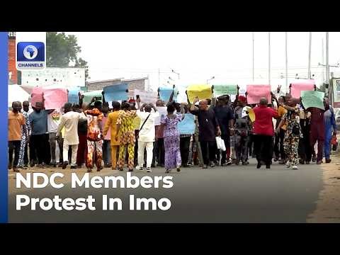 Aggrieved NDC Members Protest Alleged Imposition Of Excos In Imo