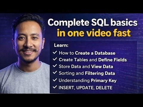 SQL Full Basics in One Video (Create DB, Tables, Insert, Sort DB, Update, Delete)and Error Handling.