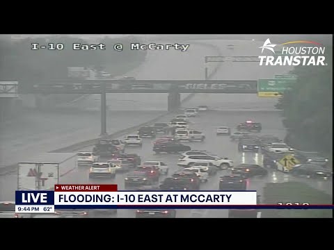 Busy Houston road floods in midst of storms