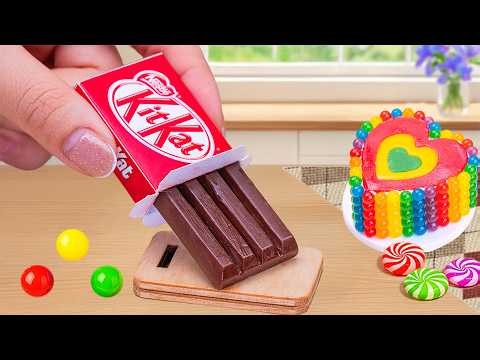Amazing KITKAT Cake | Easy Miniature Rainbow Cake Recipe with KITKAT Chocolate | So Satisfying!