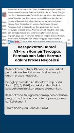 Trump Klaim Kesepakatan Damai dengan Iran Hampir Tercapai, Pembukaan Selat Hormuz Tengah Digodok