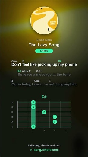 Bruno Mars - The Lazy Song | Guitar Chords