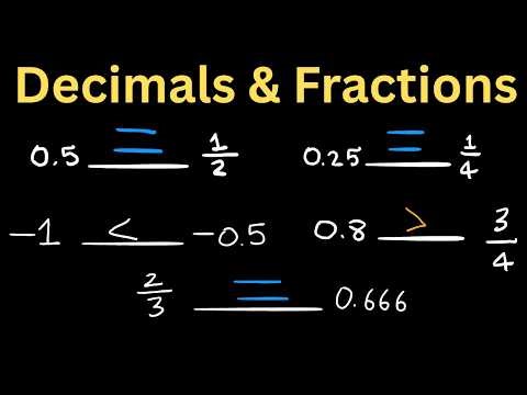 Comparing Decimals and Fractions - Compare Different Forms