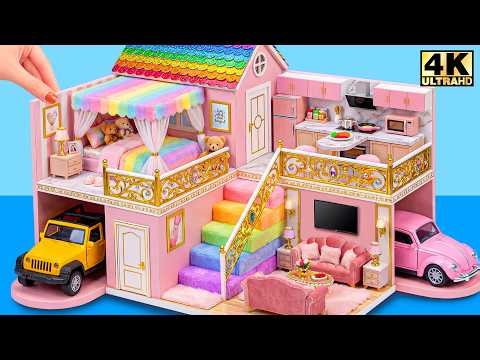 Build a Trending Rainbow Core House with Hidden Spaces & Cute Decor ❤️ | DIY Miniature House