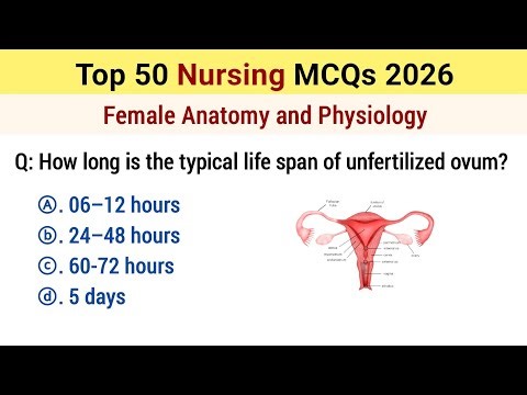Top 50 Nursing Mcq 2026 | Female Anatomy and Physiology Mcq | Nursing Mcq 
