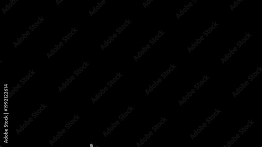 Animated white mouse hand pointer cursor click press on black background, Mouse pointer cursor clicking animated with circle blast. Computer mouse click finger touch gesture with spark animation