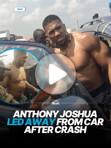 Anthony Joshua walks away from the car following a horrific car crash in Nigeria. The boxer has been confirmed to be in a 'stable' condition after the accident claimed the lives of two of his friends. #anthonyjoshua #nigeria #boxing 📸 Reuters/Sodiq Ayo