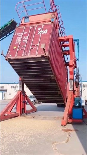 Marine Container Loading Process on a Tilting Platform