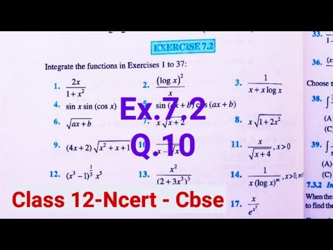 Class 12 Maths | Ex 7.2 Q10 | Integrals | NCERT CBSE Solution