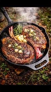 Cooking Giant Steak on Open Fire 🔥 | #foodasmr