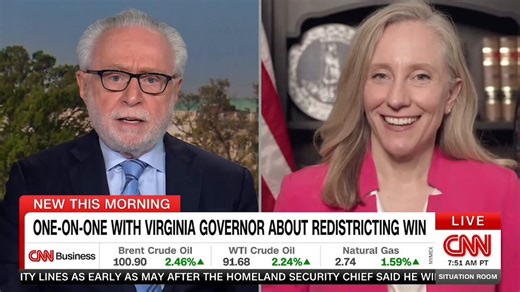 🚨 JUST NOW: Disgusting moment as Gov. Abigail Spanberger (D) calls VIRGINIA a "PURPLE STATE" yet CHEERS her new Congressional map that gives 90% of seats to DemocratsCNN: It won by only 3 points. You defeated your Republican opponent in 2025 by 15 points.SPANBERGER: "Virginia is a purple state. My election was the outlier."SO SHE ADMITS IT!Strike it down in court, and now FLORIDA should re-draw!