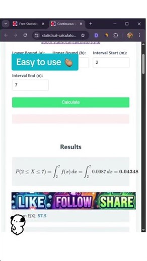 Continuous Uniform Distribution #statistics101 #probability #expectedvalue #standarddeviation #sd