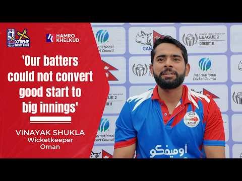 Wicketkeeper Vinayak Shukla of Oman after losing to UAE in ICC CWC League 2 match in Nepal