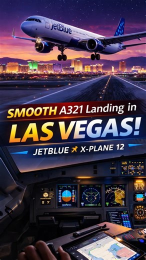 ⚠️😲 BUTTER Landing in Las Vegas! A321 Smooth Touchdown | #xplane12 #aviation #flightsim #landing