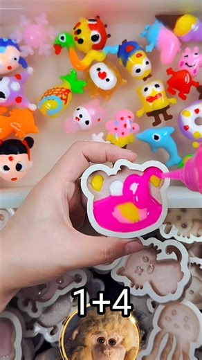 Color the adorable pink bear, Aqua fairy gel Toys #diy