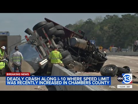 Big rig rollover crash causes deadly pileup along I-10 where TxDOT recently increased speed limit