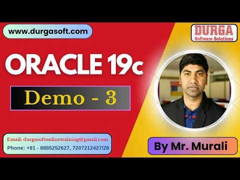 ORACLE 19c tutorials || Demo - 3 || by Mr. Murali On 30-04-2026 @9AM (IST)