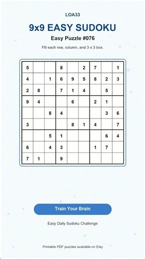 Easy Sudoku Challenge #076