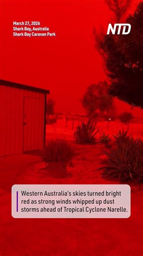 Cyclone Narelle Turned The Entire Sky Red With Dust #extreme #weather #cyclone