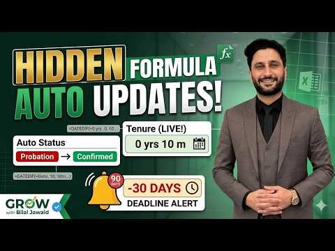 Excel That Updates Itself! DATEDIF, TODAY, IF & IFERROR (Automate your deadlines) [Lecture 6]