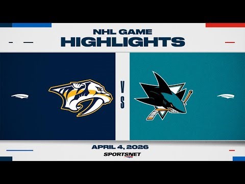 NHL Highlights | Predators vs. Sharks - April 4, 2026