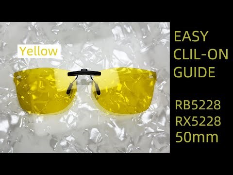 Upgrade Your Ray-Ban RB5228 (RX5228) 50mm with Polarized Clip-On Sunglasses! (Yellow)👓🕶️