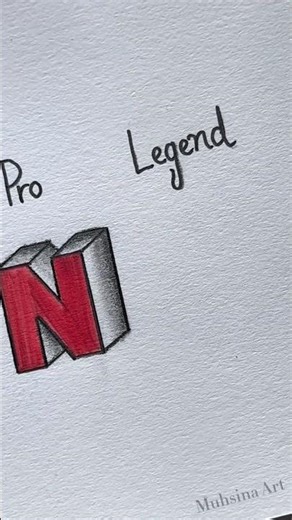 How to draw letter 'N’ #shorts #craft #art #drawing #crafts #satisfying