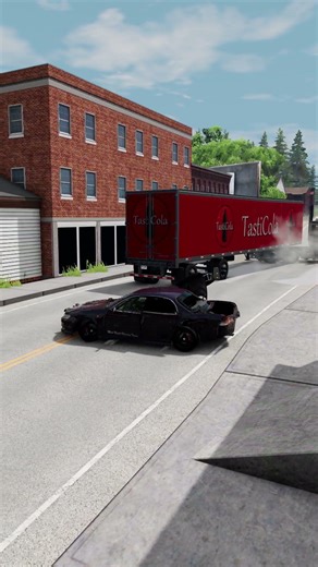 Realistic BeamNG Traffic Crash with a speeding car and semi Truck