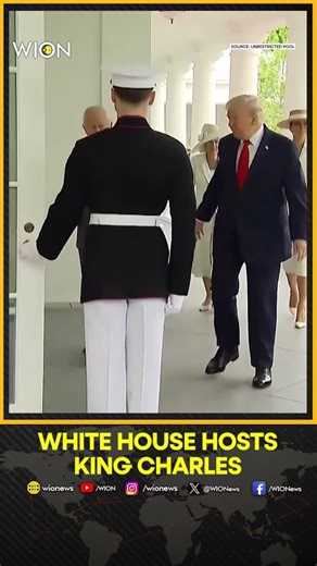 King Charles and Trump walk red carpet into Oval Office | WION Shorts