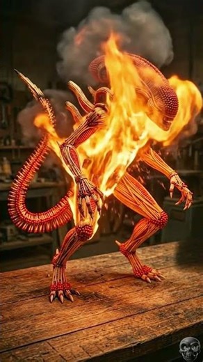 Setting A Xenomorph On Fire #specialeffects #animation #vfx #vfxshorts #ytshorts #diy #asmr