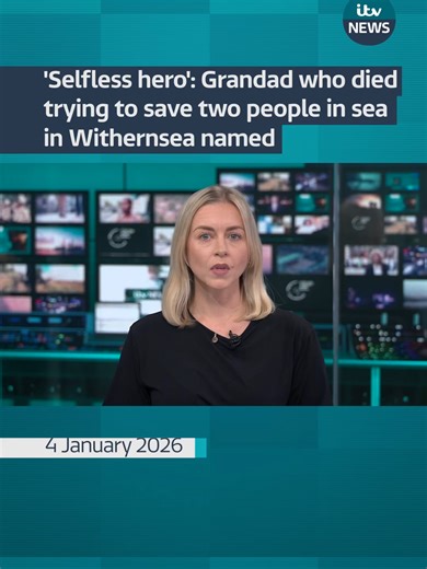 'Selfless hero' Grandad who died trying to save two people in sea in Withernsea named #itvnews #news