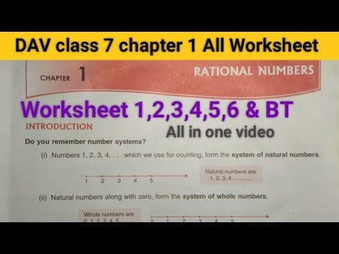 DAV Class 7 maths chapter 1 worksheet all ।। Class 7 math chapter 1 worksheet all dav public school