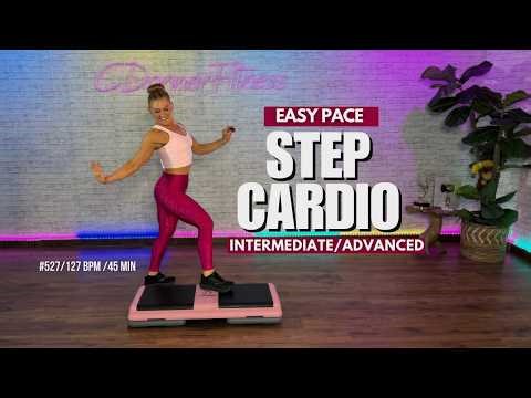45 Min Intermediate/Advanced Step Aerobics | Fun Cardio Workout - BURN Fat & Have Fun!